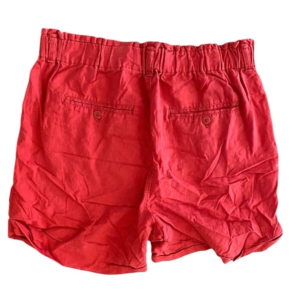 SANCTUARY Womens High Waist Linen Rayon Elastic Red Shorts Size L Pink pull-on - Picture 8 of 8